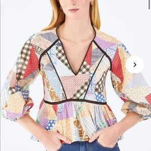NWT Hunter Bell Patchwork Grayson Top- size Large